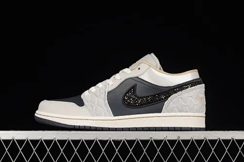 All categories Air Jordan Jordan series basketball shoes Air Jordan 1 Low G version pure original Air Jordan 1 Low AJ1 Joe 1 black and gray satin sports culture basketball shoes DV1762-001